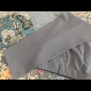 Talbots Straight Leg Birdseye Black & White Print